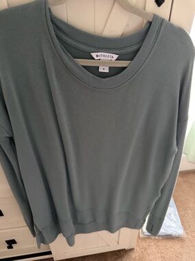 Athleta Women's Green-Blue Crewneck Sweatshirt